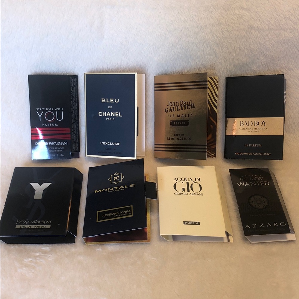 NEW 8 Pc Men’s Fragrance Discovery Kit Tom Ford, Armani, YSL, Chanel & More